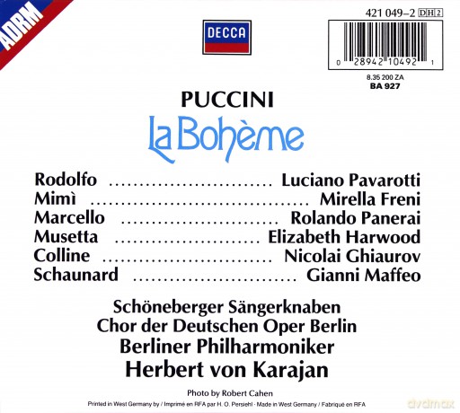 Karajan, Freni, Pavarotti: Puccini - La Boheme [2CD]