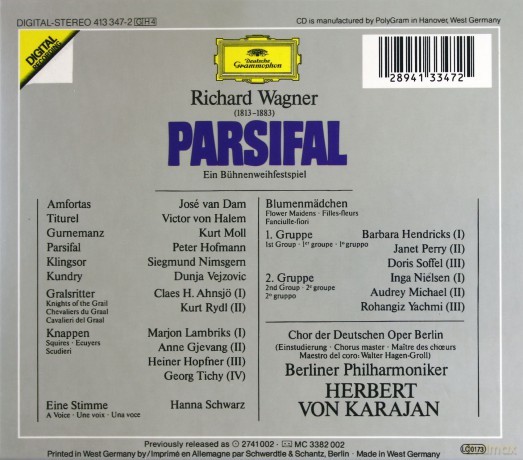 Karajan/Hofmann/Vejzovic/Moll: Wagner:Parsifal [4CD]