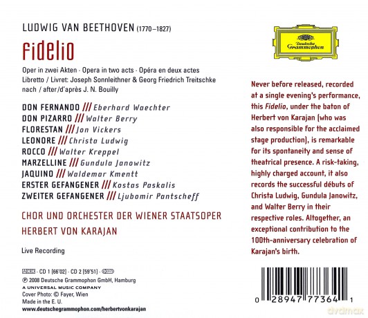 Karajan/Wiener Staatsoper: Beethoven:Fidelio [2CD]