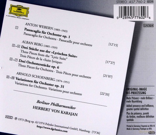 Karajan: Berg-Webern-Schoenberg [CD]