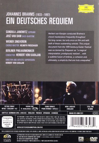 Karajan: Brahms:Ein Deutsches Requiem Op.45 [DVD]