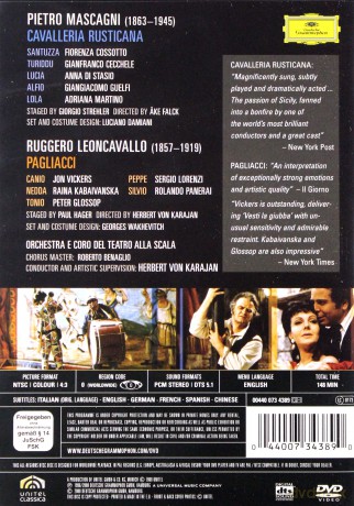 Karajan: Mascagni:Cavalleria Rusticana [DVD]
