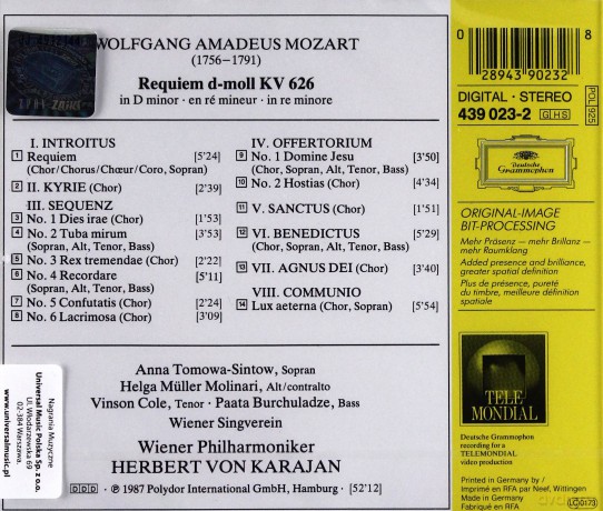Karajan: Mozart Requiem [CD]