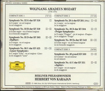Karajan: Mozart:Syms [3CD]