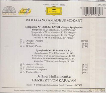 Karajan: Mozart:Syms 38+39 [CD]