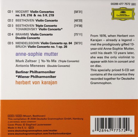 Mutter & Karajan: Complete Deutsche Grammophon Recordings [5CD]
