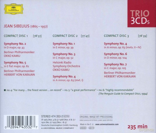 Karajan: Sibelius Symphonies [3CD]