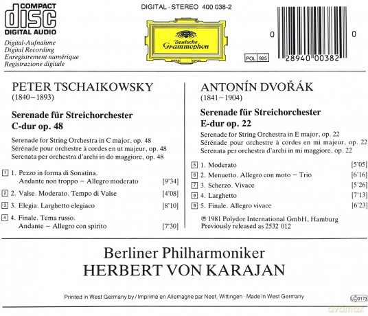 Karajan: Tchaikovsky:String Serenade + [CD]