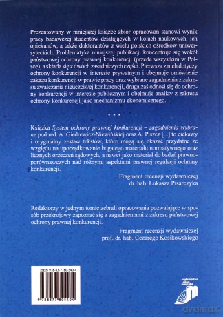 System ochrony prawnej konkurencji - zagadnienia wybrane - Aneta Giedrewicz-Niewińska, Anna Piszcz [KSIĄŻKA]