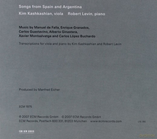 Kashkashian/Levin: Songs From Spain And Argentina [CD]