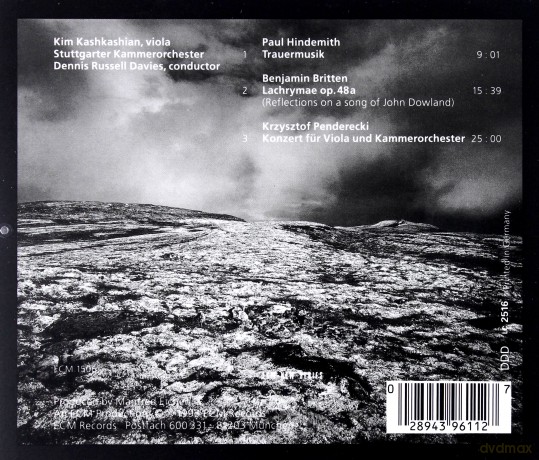 Kashkashian: Britten:Lachrymae;Penderecki;Hindemith [CD]