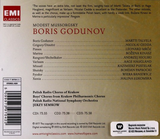 Jerzy Semkow: Boris Godunov [3CD]
