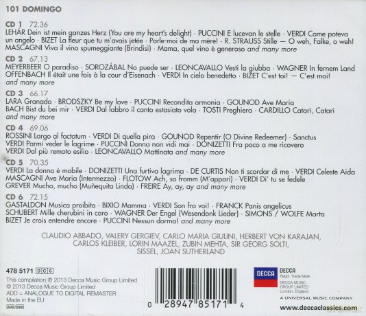 Placido Domingo: Placido Domingo 101 [6CD]