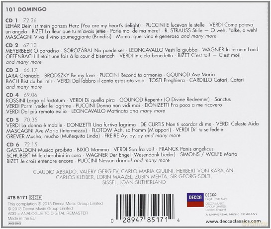Placido Domingo: Placido Domingo 101 [6CD]