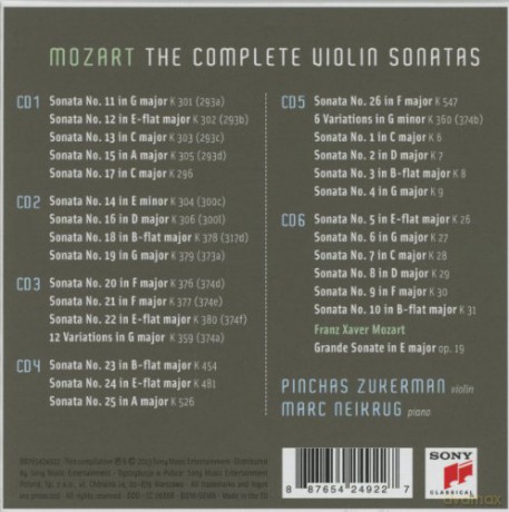 Pinchas Zukerman: The Mozart Sonatas For Violin And Piano [6CD]