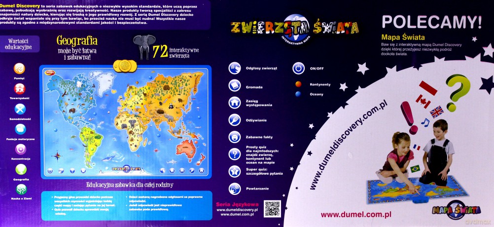 Dumel Discovery - Interaktywna Mapa Świata Zwierzęta 60853 [ZABAWKA]
