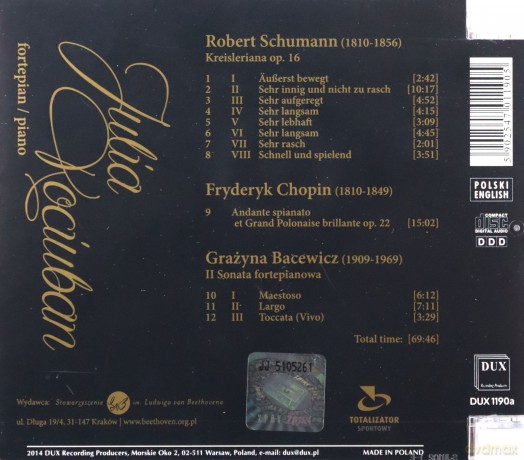 Julia Kociuban: Schumann, Chopin, Bacewicz [CD]