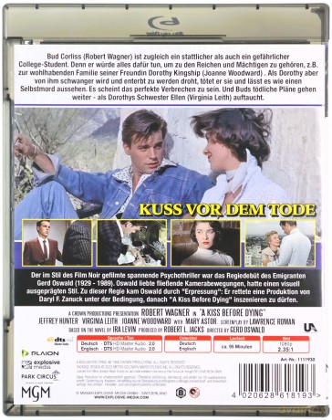A Kiss Before Dying (Pocałunek przed śmiercią) [Blu-Ray]