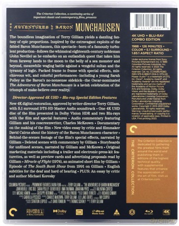 The Adventures of Baron Munchausen (Przygody barona Munchausena) [Blu-Ray 4K]+[Blu-Ray]