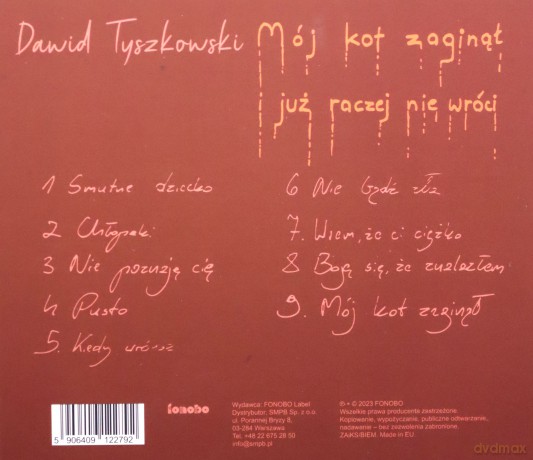 Dawid Tyszkowski: Mój kot zaginął i już raczej nie wróci [CD]