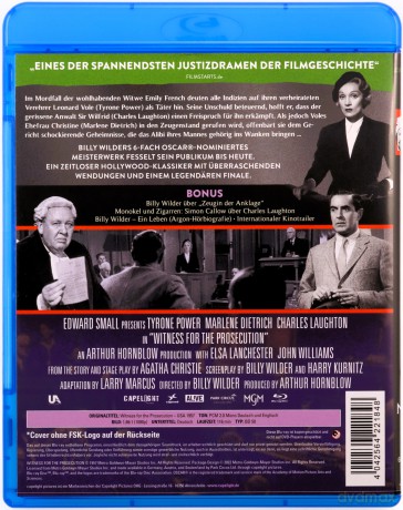 Witness for the Prosecution (Świadek oskarżenia) [Blu-Ray]