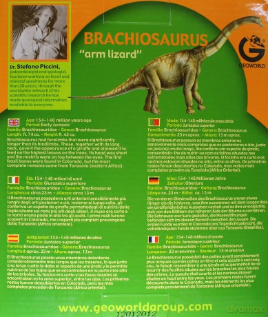 GeoWorld - Wykopaliska - szkielet Brachiozaura [ZABAWKA]