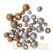 Drewniane koraliki kulki gold&silver 30 szt.