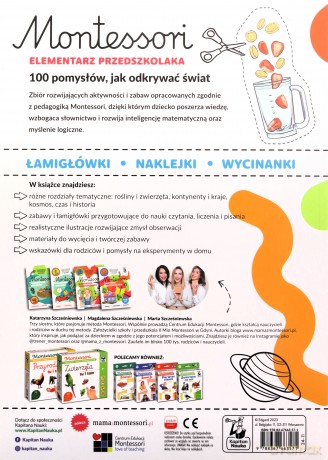 Elementarz przedszkolaka 4-6 lata. Montessori - Katarzyna Szcześniewska, Magdalena Szcześniewska, Marta Szcześniewska [KSIĄŻKA]