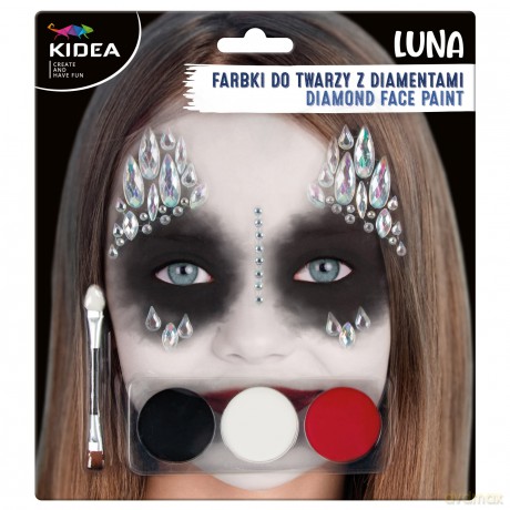 Farbki do twarzy zestaw Luna z diamentami Kidea