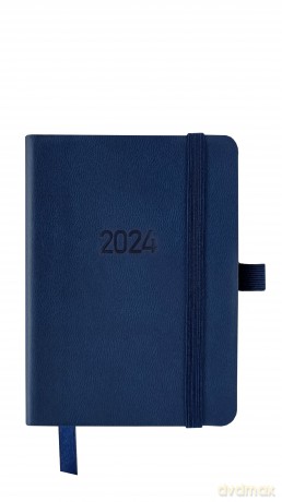 Kalendarz 2024 Flex z gumką kieszonkowy V2 granatowy [KALENDARZ]