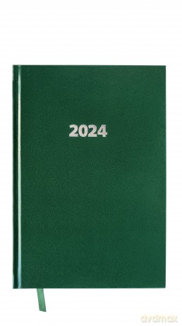 Kalendarz 2024 lux elegance z gumką A4 dzienny V1 zielony [KALENDARZ]