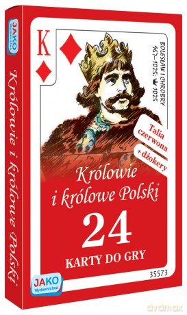 Karty do gry Królowie i królowe Polski 24 listki talia czerwona [KARTY]