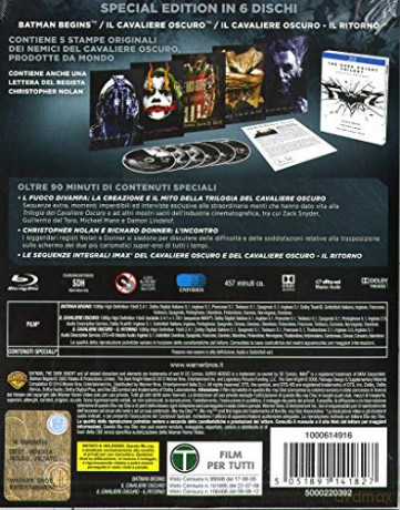 Il Cavaliere Oscuro - Trilogia Box Set Bluray Italian Import