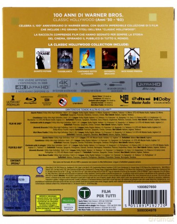 100 Years of Warner Bros: Classic Hollywood: Casablanca / Deszczowa piosenka / Citizen Kane / Cool Hand Luke / Rebel Without a Cause [BOX] [5xBlu-Ray 4K]+[5xBlu-Ray]