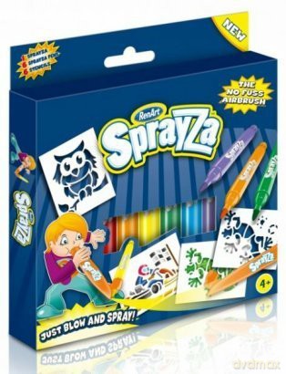 SprayZa - Szablony i famastry, zestaw niebieski 6 [ZABAWKA]