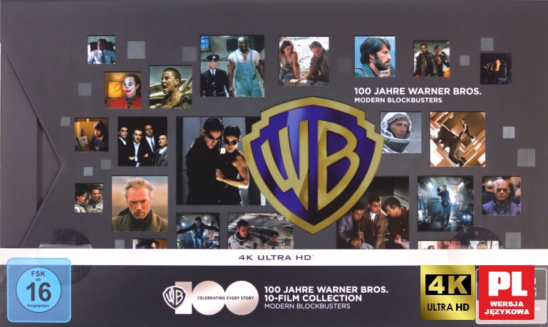 Warner Bros. Modern Blockbusters: Chłopcy z ferajny / Bez przebaczenia / Operacja Argo / Joker / Ready Player One / Interstellar / Mad Max: Fury Road / Incepcja / The Green Mile / Matrix [BOX] [10xBlu-Ray 4K]