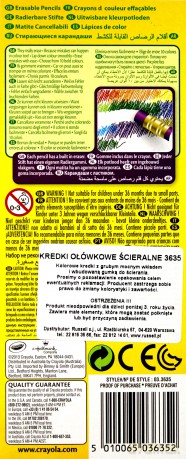 Kredki ołówkowe ścieralne 10 szt. [ZABAWKA]