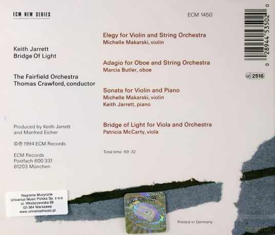 Keith Jarret: Jarrett:Bridge Of Light [CD]
