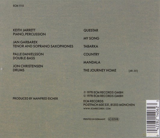 Keith Jarret: My Song [CD]