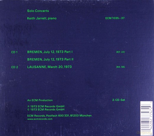 Keith Jarret: Solo Conc, Bremen/Lausanne [2CD]