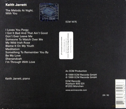Keith Jarret: The Melody At Night With You [CD]