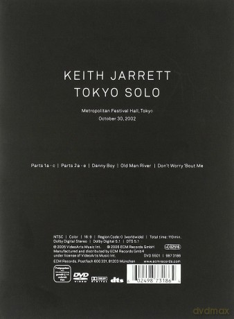 Keith Jarret: Tokyo Solo Dvd [DVD]