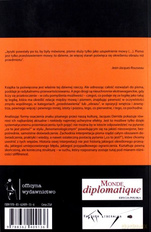 O gramatologii - Jacques Derrida [KSIĄŻKA]