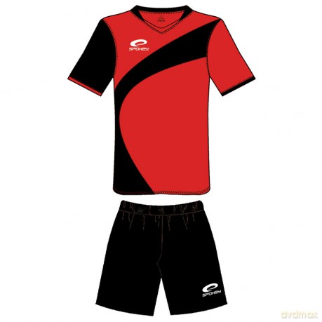 Spokey Breezy Komplet Piłkarski czerwono-czarny (XXL) [SPORT]