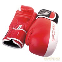 Spokey Rękawice Bokserskie Skórzane 10 Oz Czerwone Duke [SPORT]