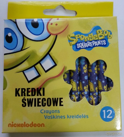 SpongeBob Kredki Świecowe 12 Kolorów [GADŻET]