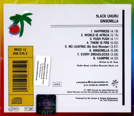 Black Uhuru: Sinsemilia [CD]