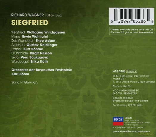 Karl Bohm: Wagner Sigfried [4CD]
