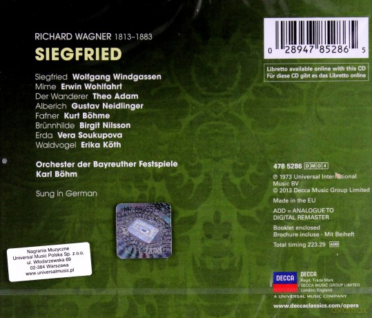 Karl Bohm: Wagner Sigfried [4CD]