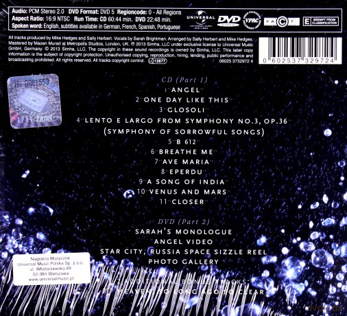 Sarah Brightman: Dreamchaser (Deluxe) Ltd (digipack) [CD]+[DVD]